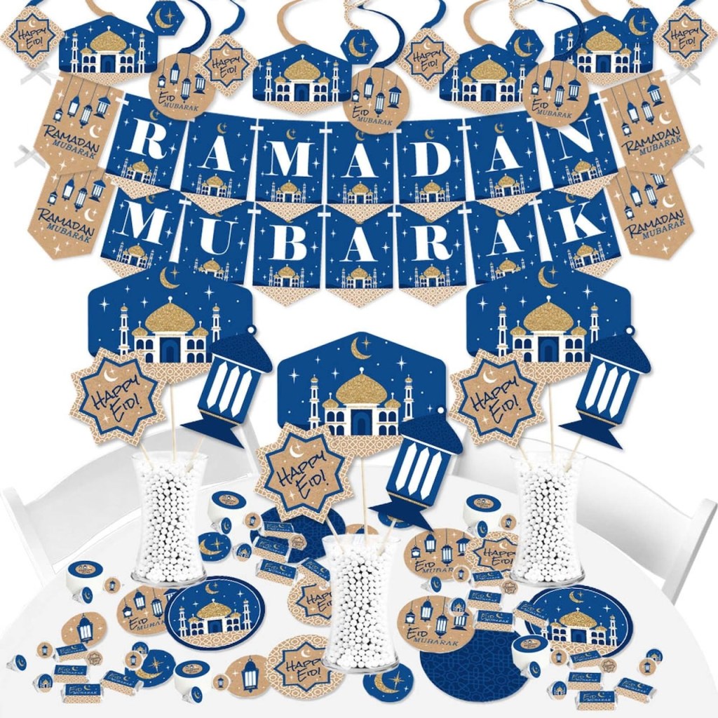 Picture of: Big Dot of Happiness Ramadan – Eid Mubarak Supplies – Banner Decoration Kit  – Fundle Bundle