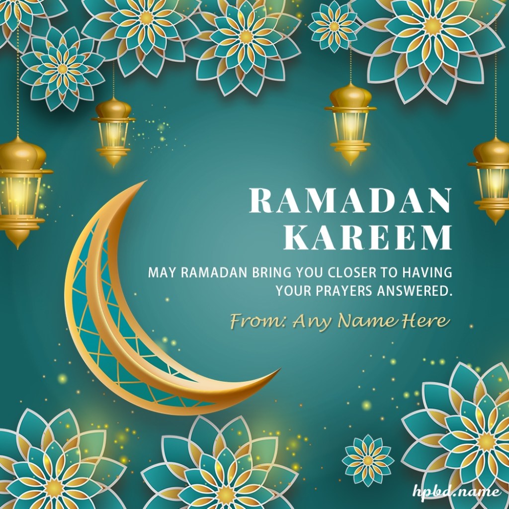 Picture of: Elegant Muslim Ramadan  Wishes With Name Edit