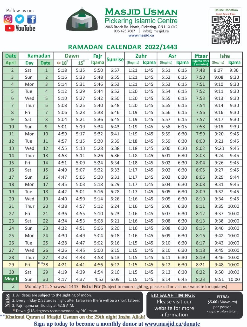 Picture of: Ramadan Calendar / :: Pickering Islamic Centre