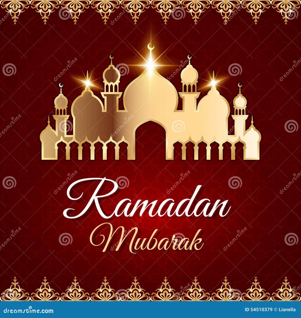 Picture of: Ramadan Mubarak Greeting Card Mit Moschee Vektor Abbildung